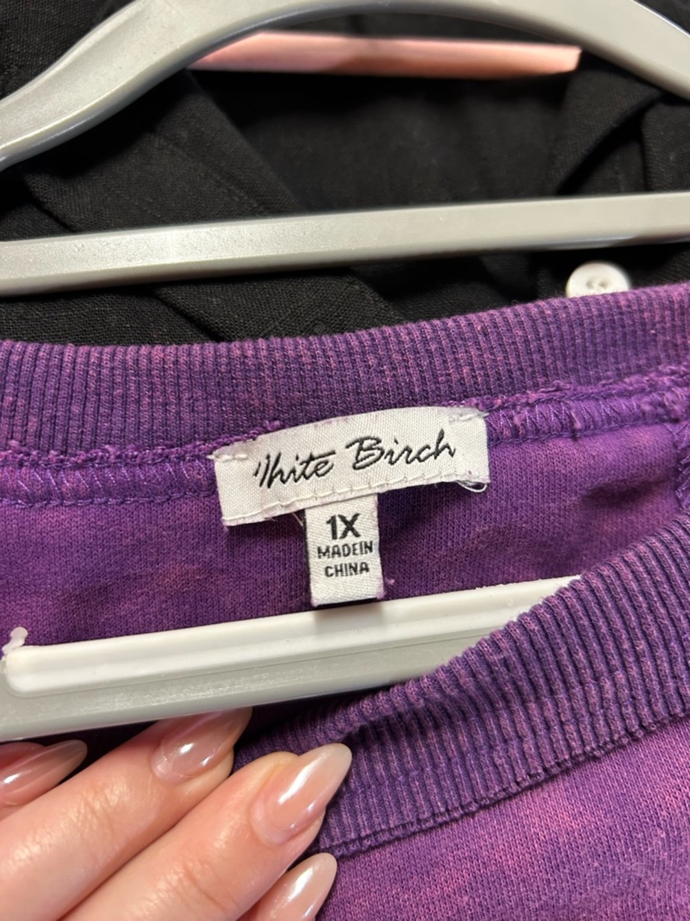 white birch Purple Oversized Pullover Sweatshirt - Picture 3 of 3